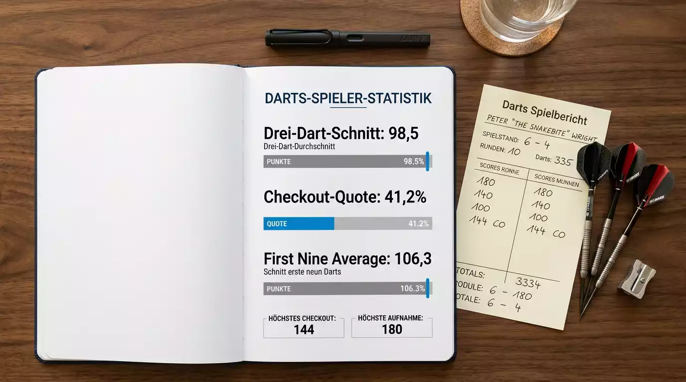 Darts Wetten Strategie Statistiken — Average Checkout-Quote First Nine Average für Value Betting und Bankroll-Management erklärt